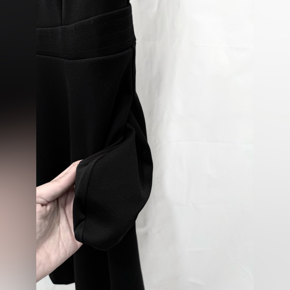 White House Black Market 4 Black Ponte Fit & Flare Gold Button A line Dress - Picture 7 of 12